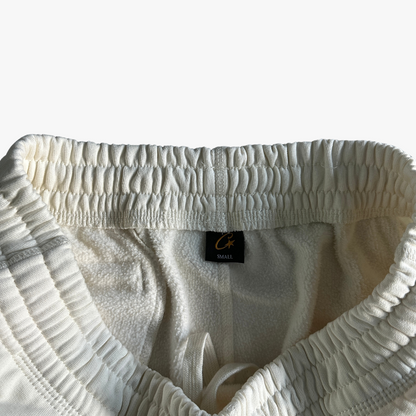 White Satin C-star Applique Pants