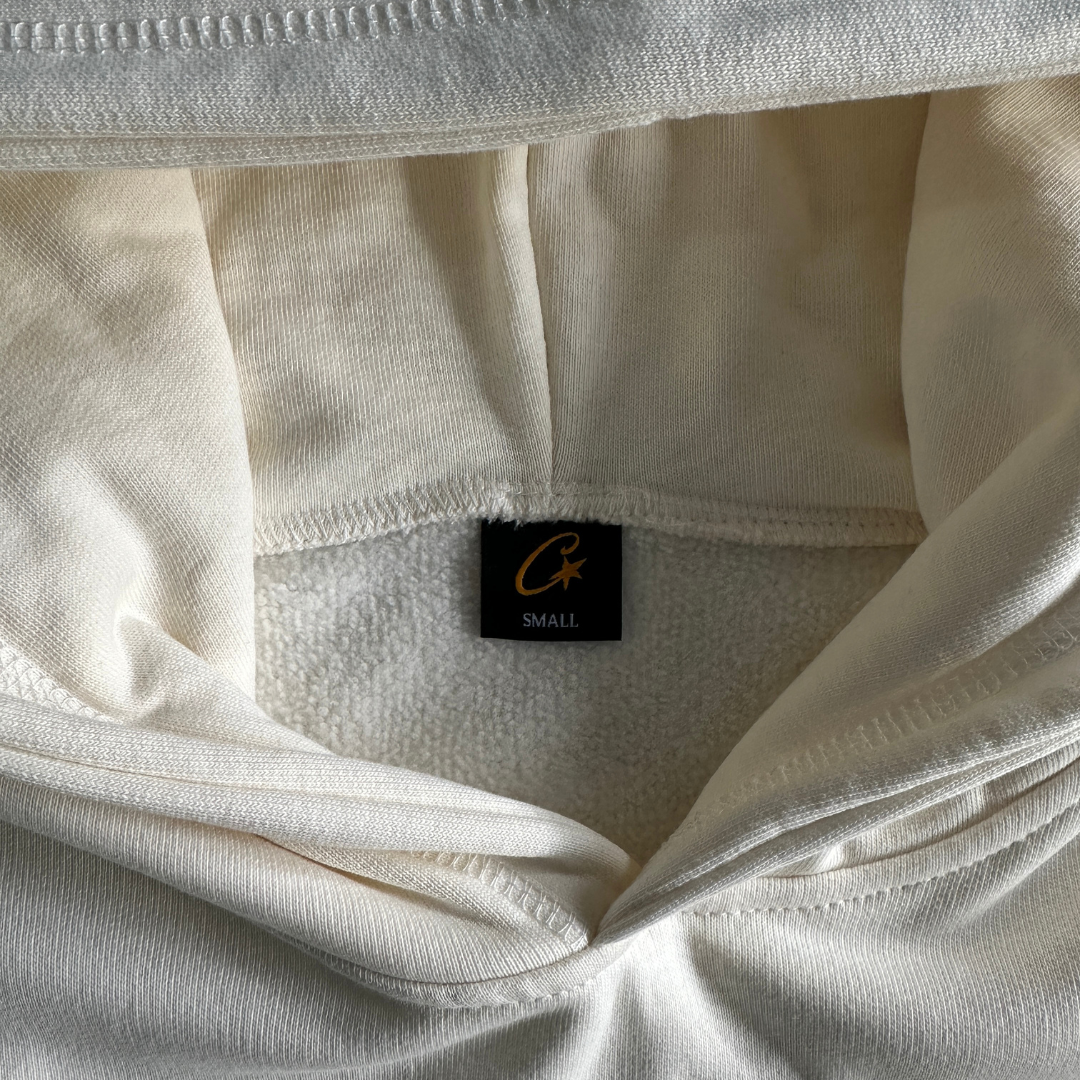 White Satin C-star Applique Hoodie