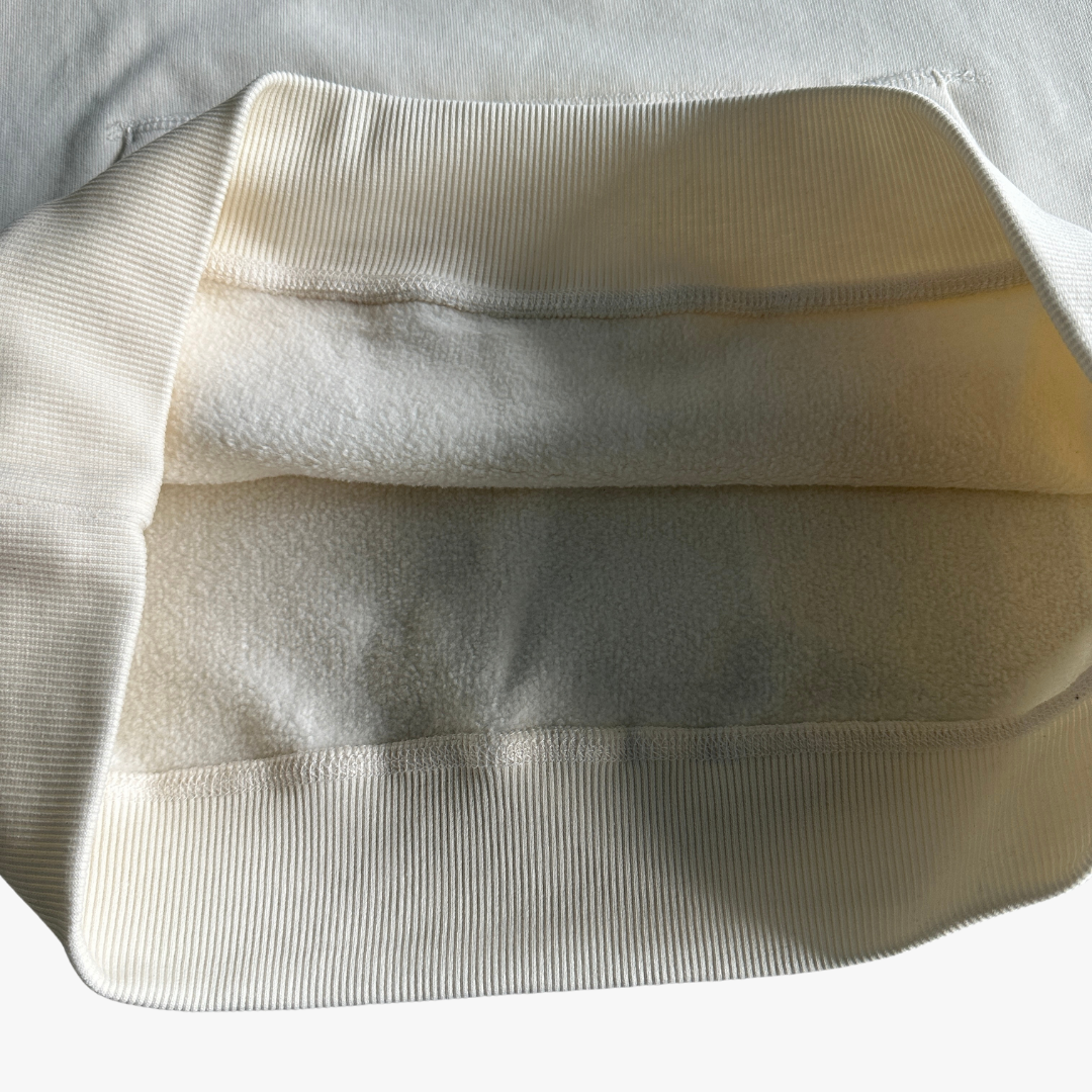 White Satin C-star Applique Hoodie