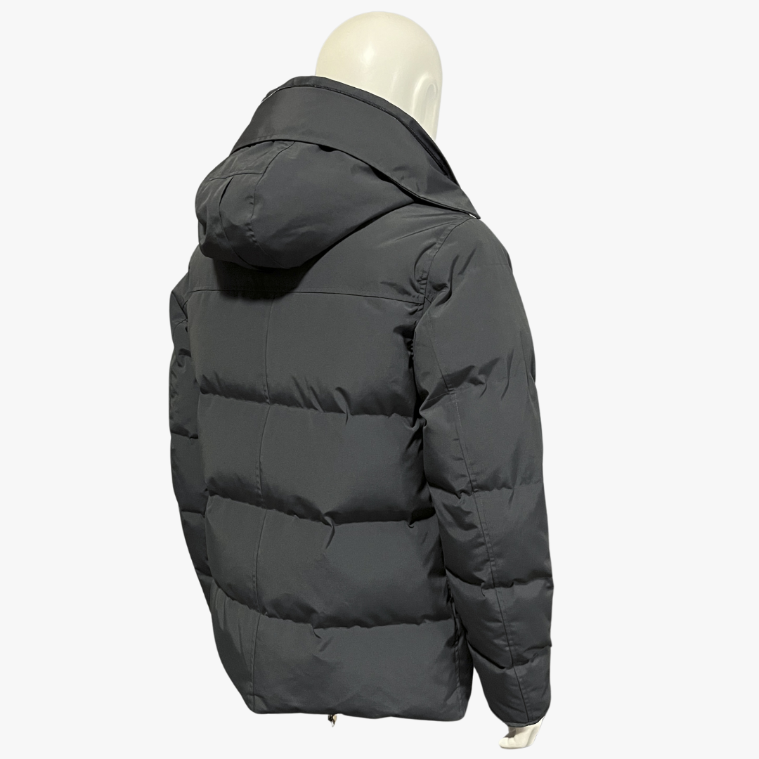 Metalic Grey/ Black Label Wyndham Hooded Puffer Jacket