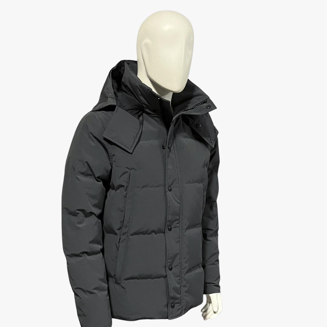 Metalic Grey/ Red Label Wyndham Hooded Puffer Jacket