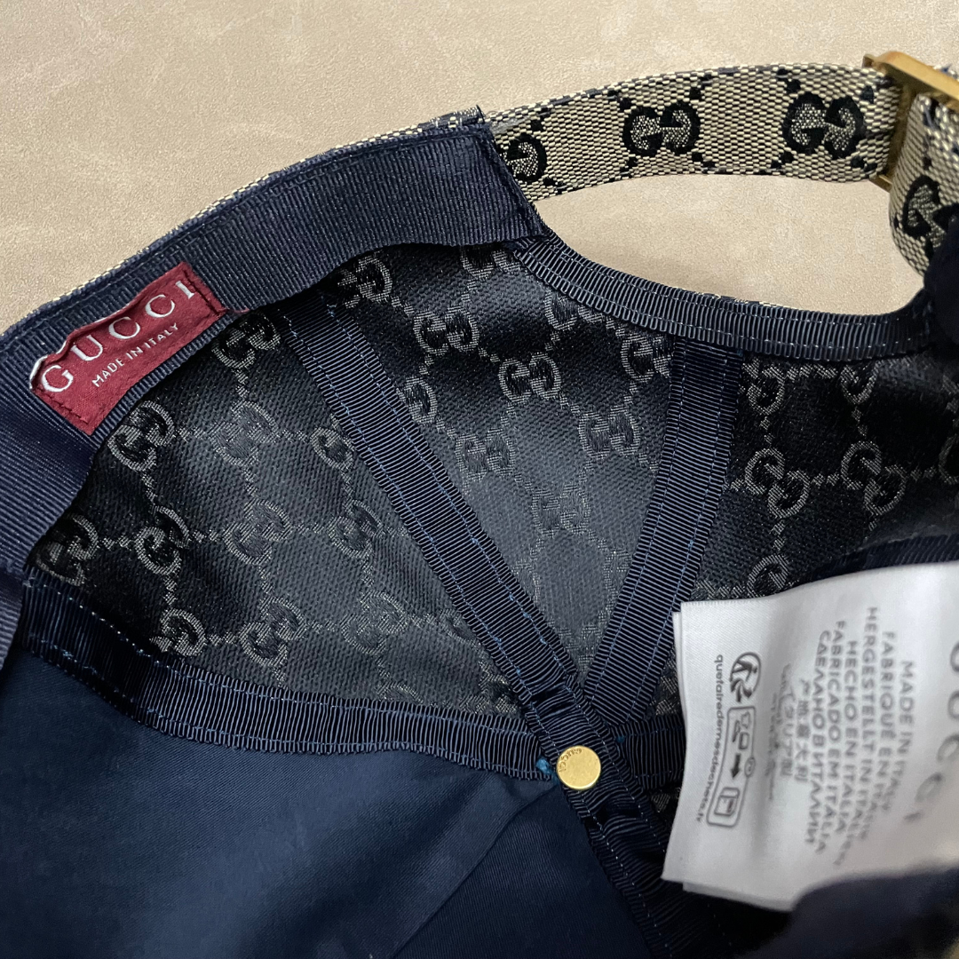 Grey G Cap With Blue/ Red Front Web Stripe