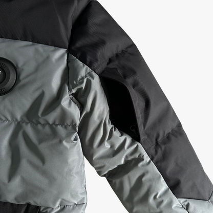 Grey/ Black Decoded Hooded Puffer Jacket