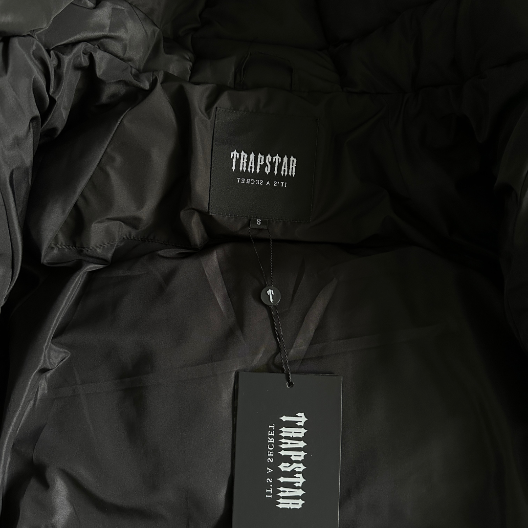 Black Decoded Arch Hooded Puffer Jacket