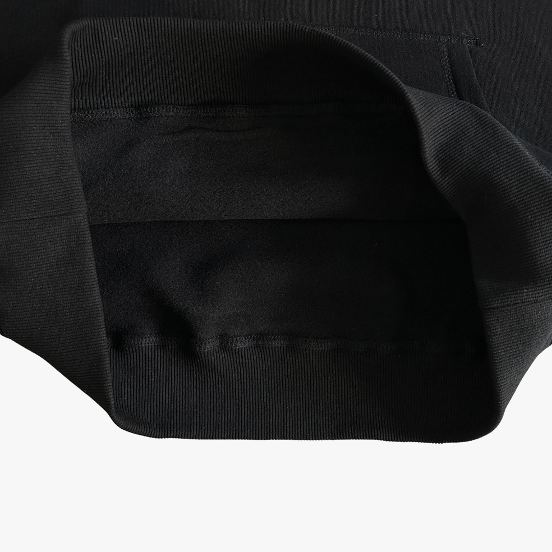 Black Satin C-star Applique Hoodie