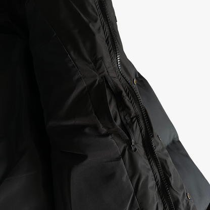Black Decoded Arch Hooded Puffer Jacket