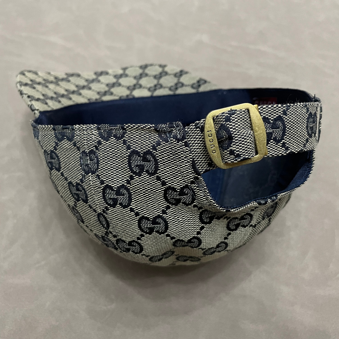 Grey G Cap With Blue/ Red Front Web Stripe