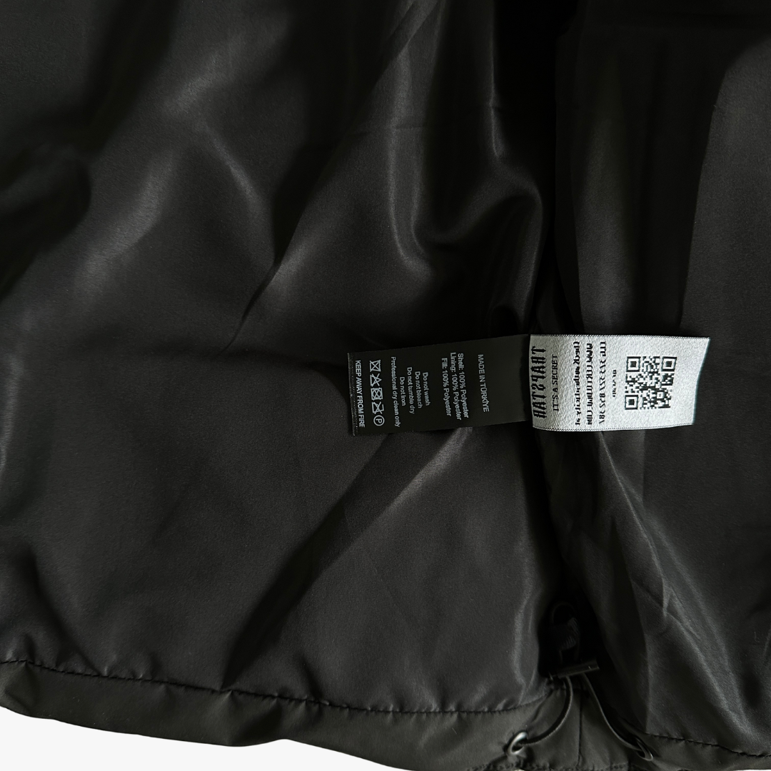 Black Decoded Arch Hooded Puffer Jacket