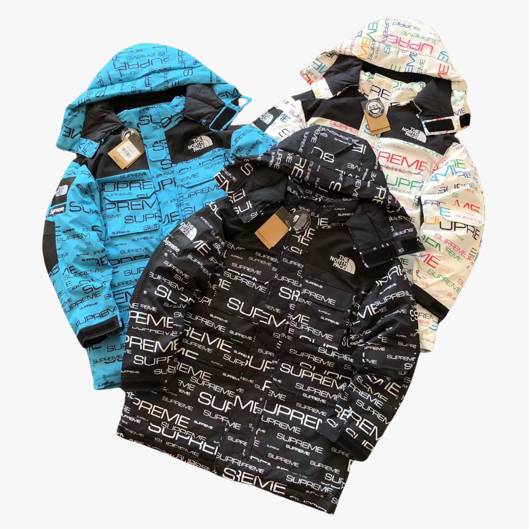 TNF x SPRM Blue Detachable Hood Puffer Jacket