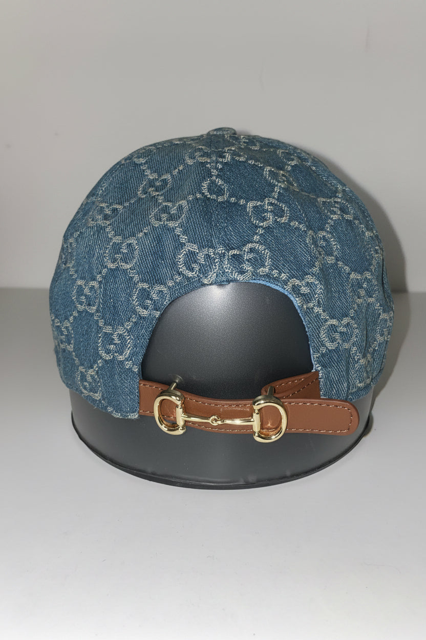 GG Blue Denim / Brown strap Cap - Άμεσα Διαθέσιμο