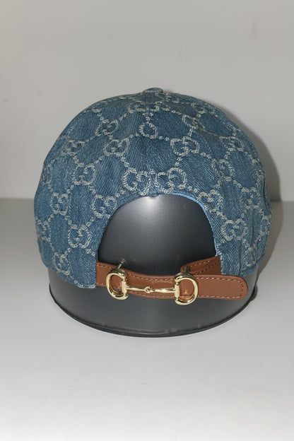 GG Blue Denim / Brown strap Cap - Άμεσα Διαθέσιμο