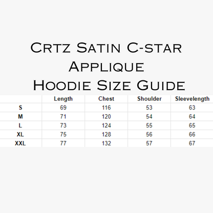 White Satin C-star Applique Hoodie