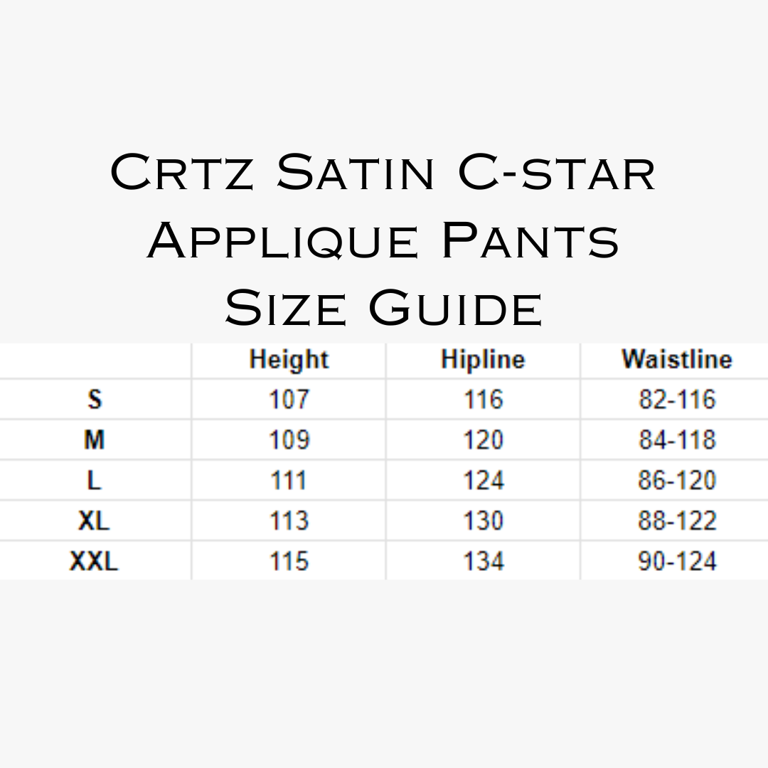 White Satin C-star Applique Pants