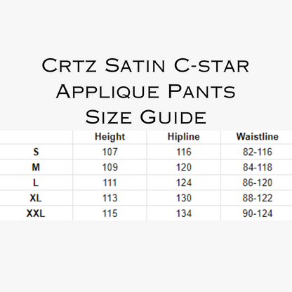 White Satin C-star Applique Pants