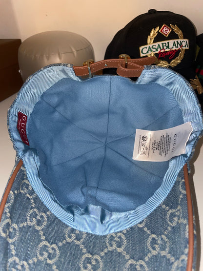 GG Blue Denim / Brown strap Cap - Άμεσα Διαθέσιμο