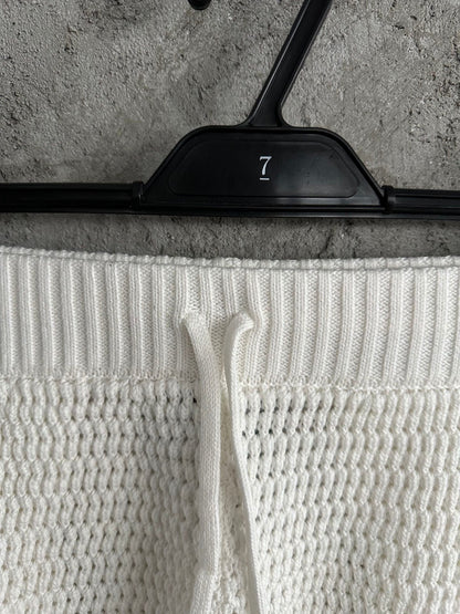 Knitted White/Green - Shorts