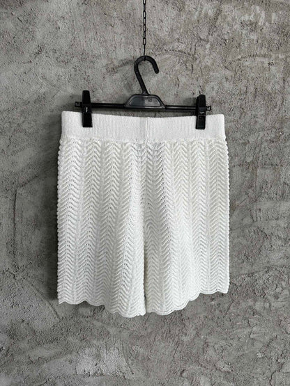 Knitted All White - Shorts