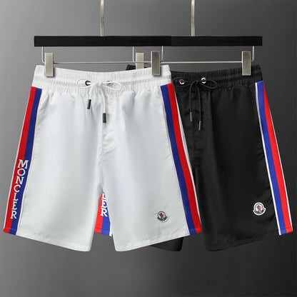 Red-Blue Stripes Swimshorts - Blck/White