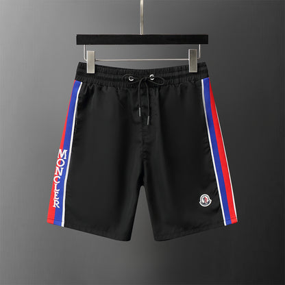 Red-Blue Stripes Swimshorts - Blck/White