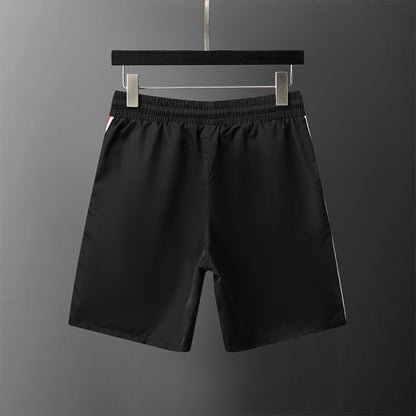 Red-Blue Stripes Swimshorts - Blck/White