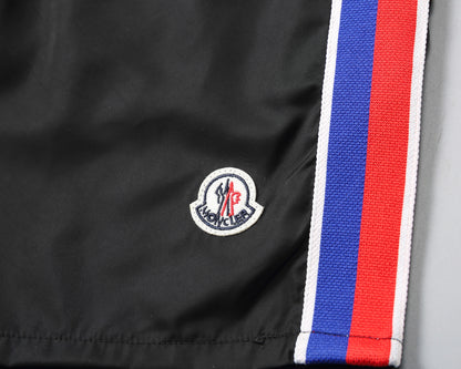 Red-Blue Stripes Swimshorts - Blck/White