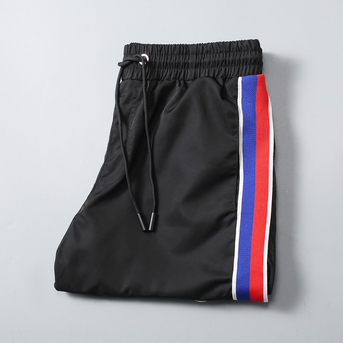 Red-Blue Stripes Swimshorts - Blck/White