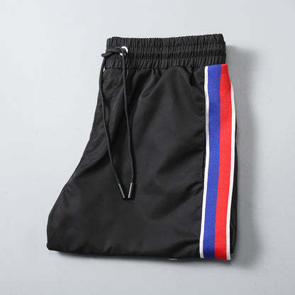 Red-Blue Stripes Swimshorts - Blck/White