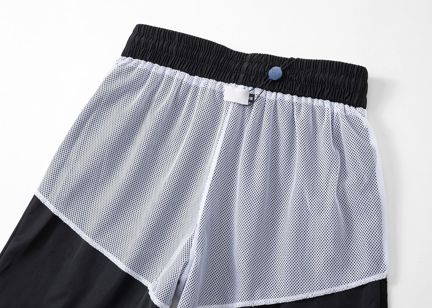 Red-Blue Stripes Swimshorts - Blck/White