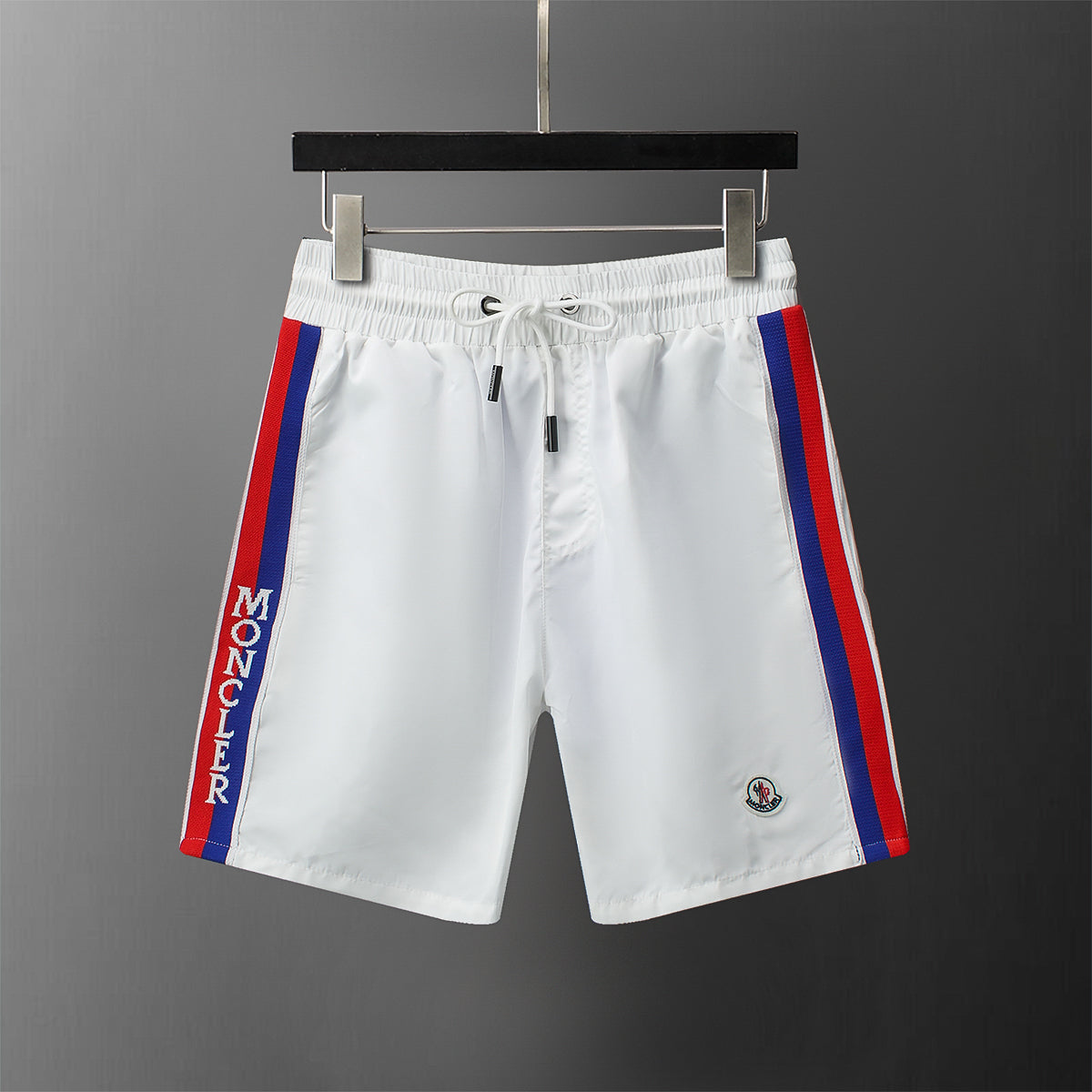 Red-Blue Stripes Swimshorts - Blck/White
