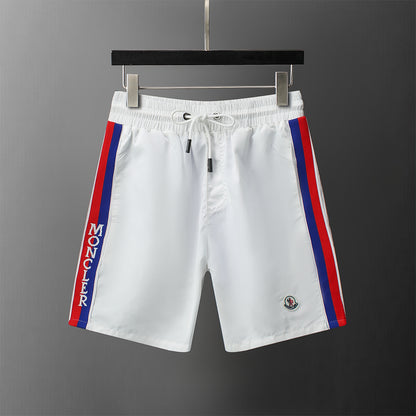 Red-Blue Stripes Swimshorts - Blck/White