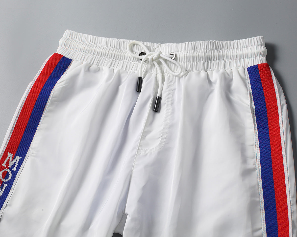 Red-Blue Stripes Swimshorts - Blck/White