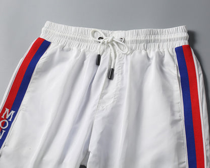 Red-Blue Stripes Swimshorts - Blck/White