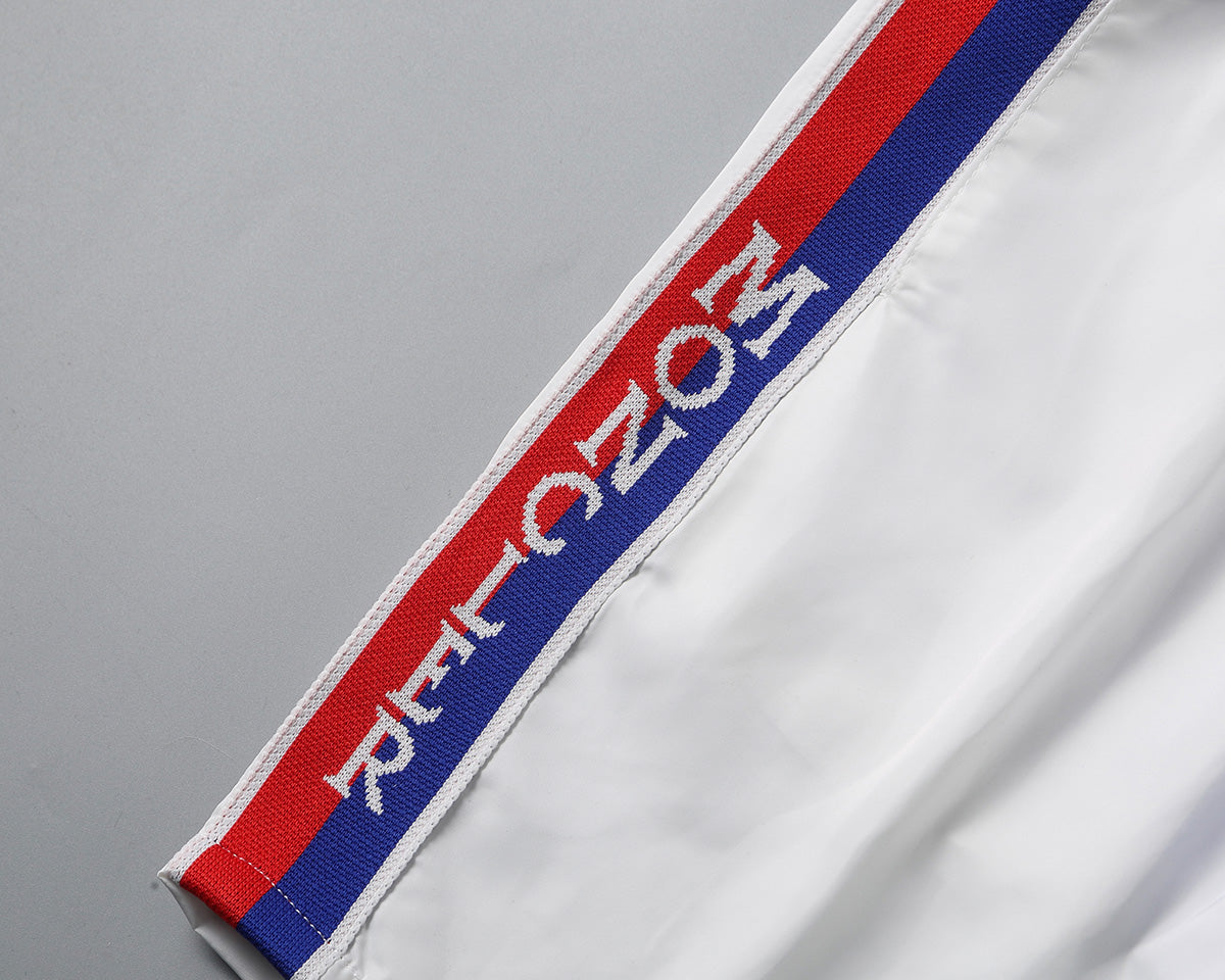 Red-Blue Stripes Swimshorts - Blck/White