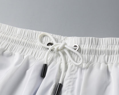 Red-Blue Stripes Swimshorts - Blck/White