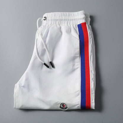 Red-Blue Stripes Swimshorts - Blck/White