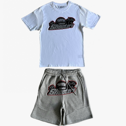 Shooters White/Grey Shorts set