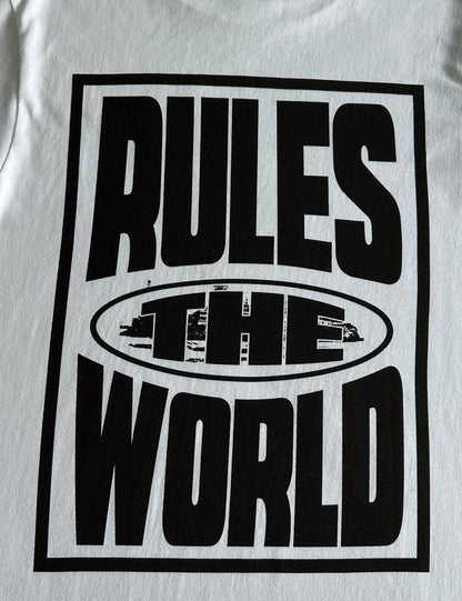 Rules The World Block White Tee