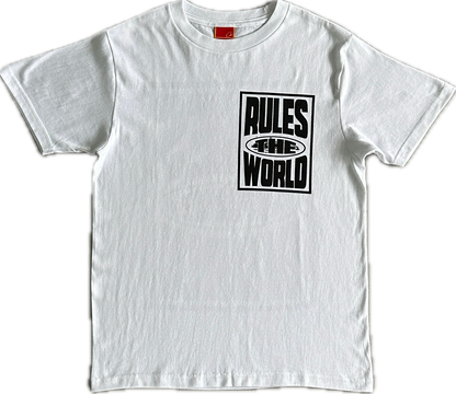 Rules The World Block White Tee