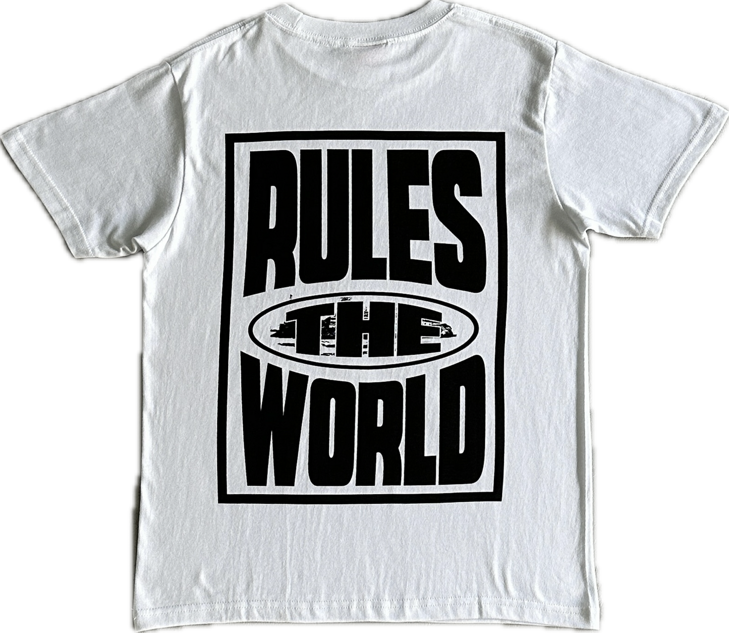 Rules The World Block White Tee