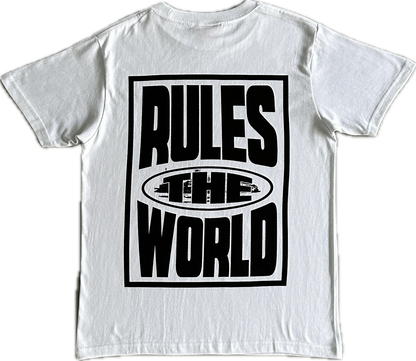 Rules The World Block White Tee
