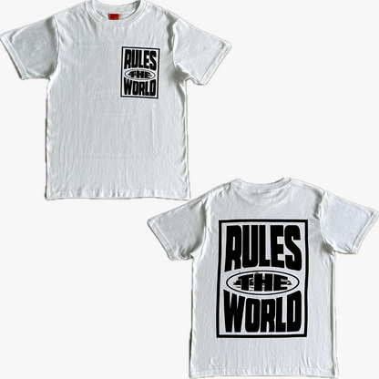 Rules The World Block White Tee