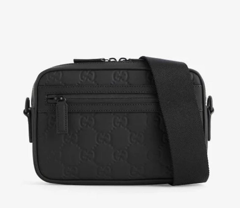 Monogram-debossed Leather Cross-body Bag