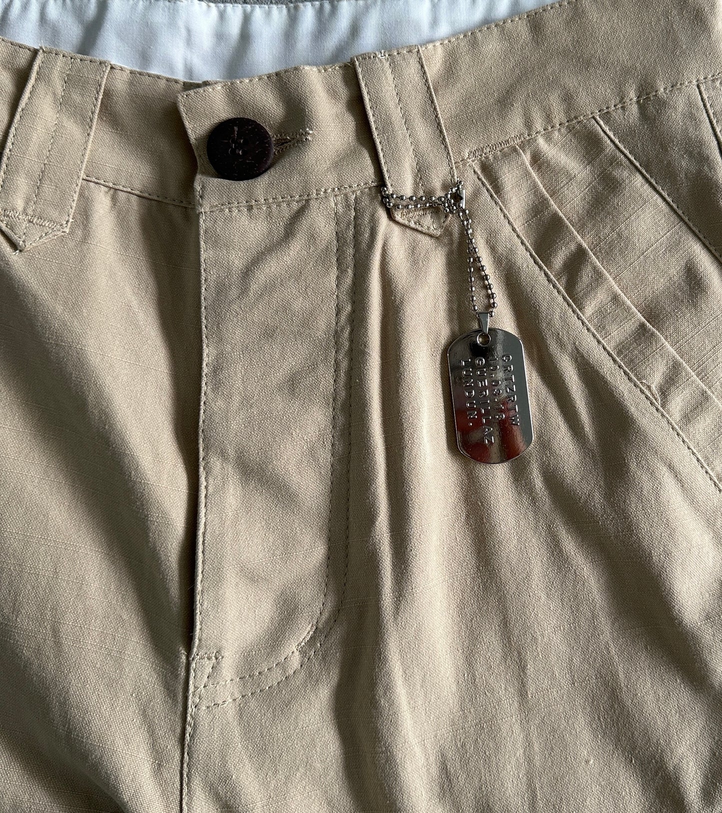 Slant Pocket Khaki Shorts