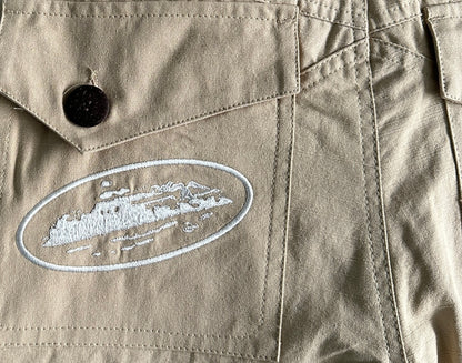 Slant Pocket Khaki Shorts