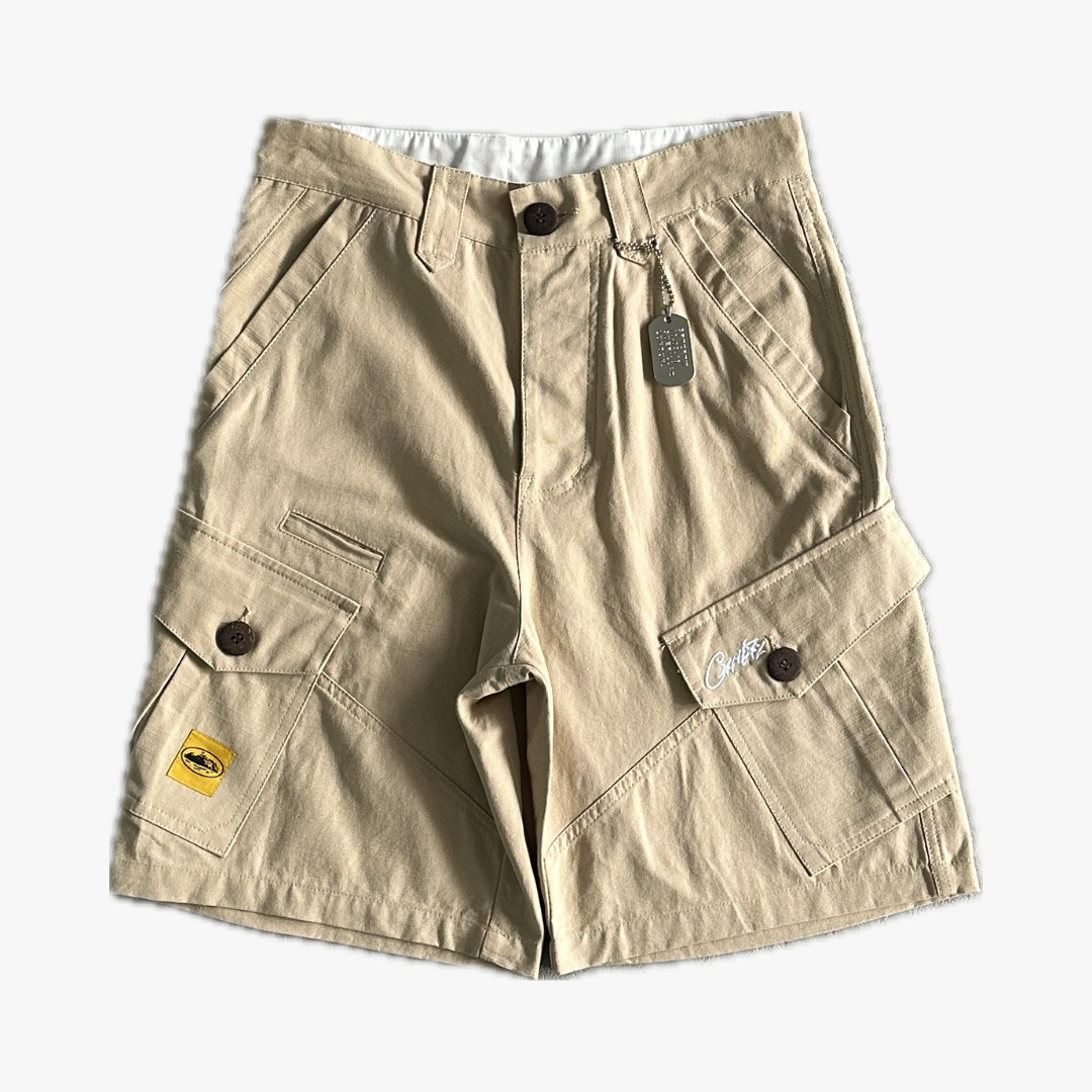 Slant Pocket Khaki Shorts