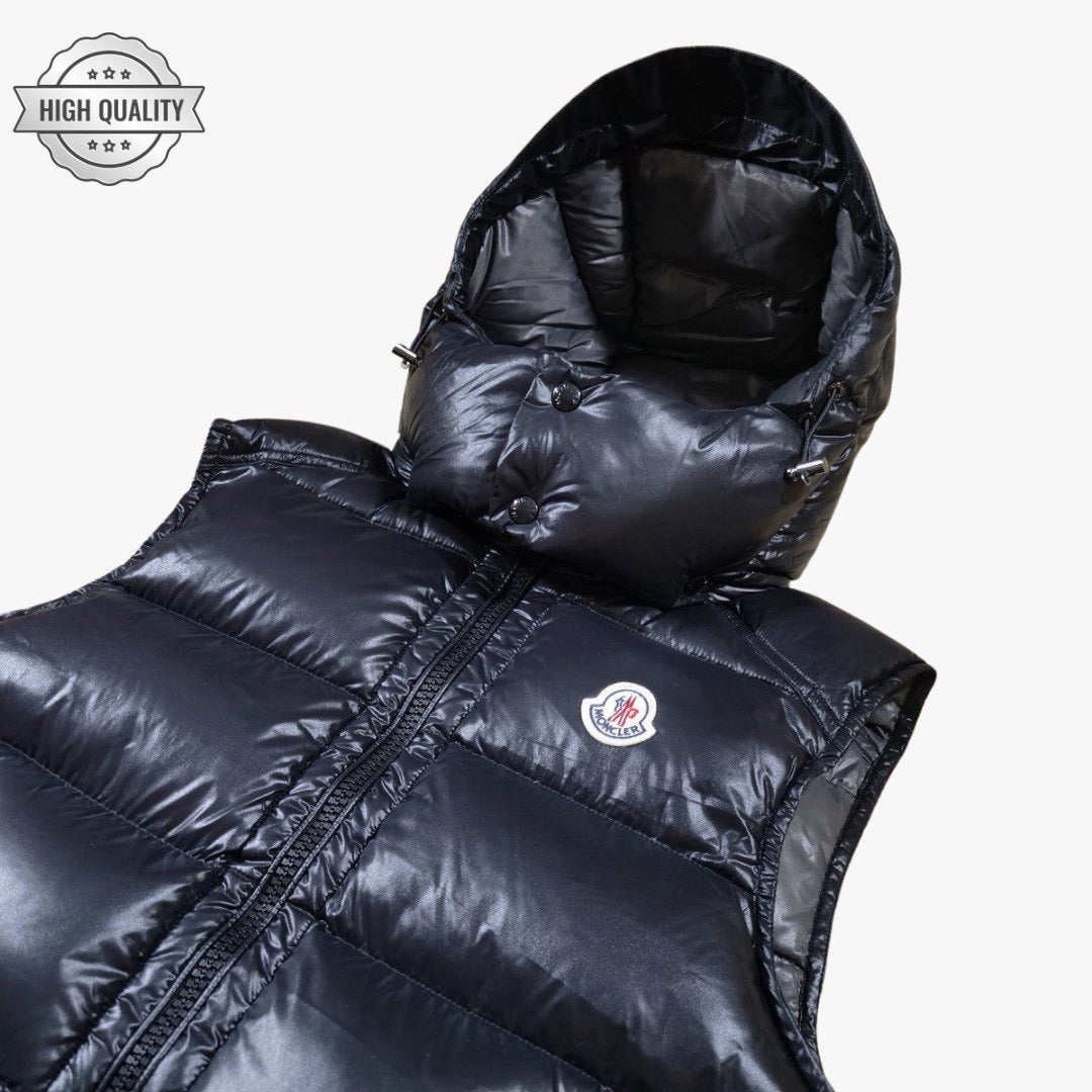 Black Vest BORMES [High Quality] Detachable Hooded Puffer Jacket