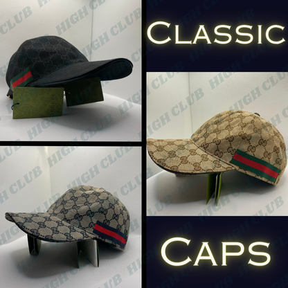 Classic Caps With Side Web Stripes | 3 Colors