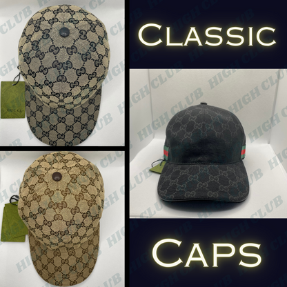 Classic Caps With Side Web Stripes | 3 Colors