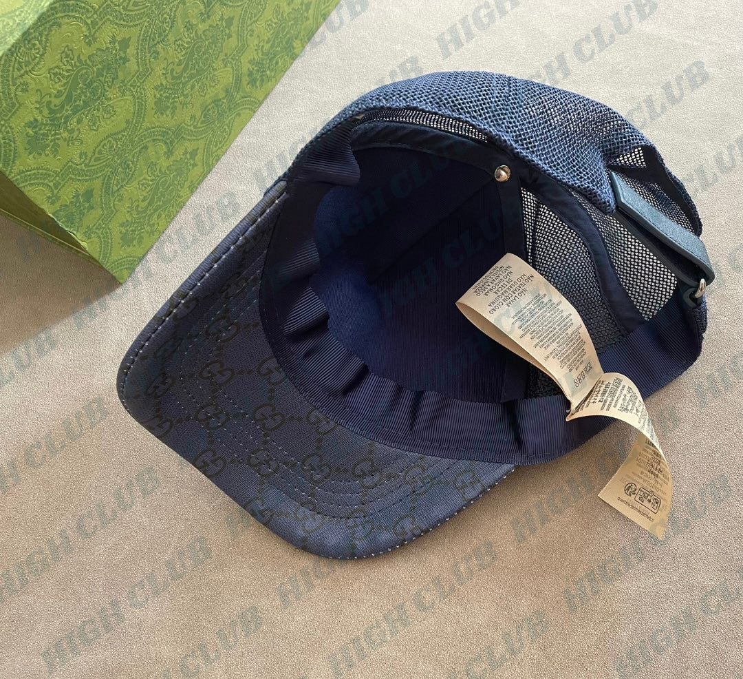 Appliquéd Coated-Canvas Baseball Cap | Navy Blue