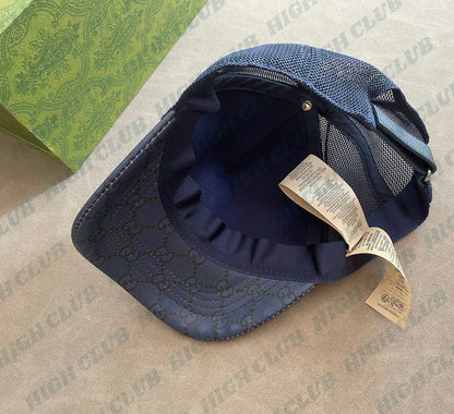Appliquéd Coated-Canvas Baseball Cap | Navy Blue
